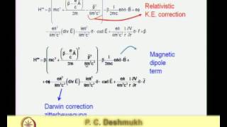 Mod01 Lec18 Relativistic Quantum Mechanics of the Hydrogen Atom [upl. by Andromada]