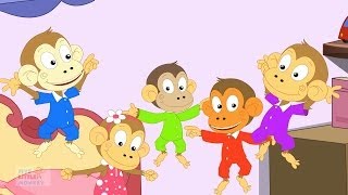 Five Little Monkeys Nursery Rhyme with Lyrics [upl. by Novat]