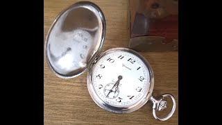 Reloj bolsillo vintage pocket watch quotGENEVAquot quotEVACOquot unitas hunter case cuerda manual [upl. by Akimal]