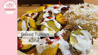 Turkish Köfte With Baked Vegetable and Rice Grill und Pfanne  Türkische Köfte mit Gebackene Gemüse [upl. by Stila]