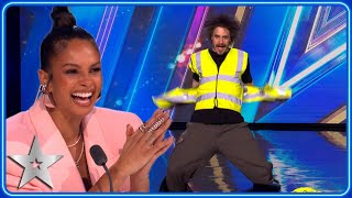 HILARIOUS HIVIS STRIPTEASE leaves Simon baffled  Auditions  BGT 2023 [upl. by Notxam]