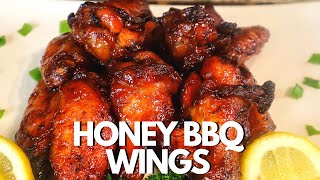 Oven Baked Honey BBQ Chicken Wings  Super Bowl Food Recipes [upl. by Arbmat]