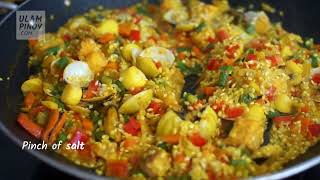 paella w seafoods recipe🦀🦐🐙 [upl. by Nya]