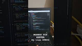 Modbus TCP server running on STM32stm32 modbus tcp embeddedworld linux libmodbus [upl. by Vanhook]