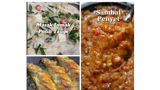 Set Menu MASAK Apa Hari ini Taugeh MASAK Lemak Putih Taugeh Ikan Goreng amp Sambal Penyek [upl. by Ylrebmic]