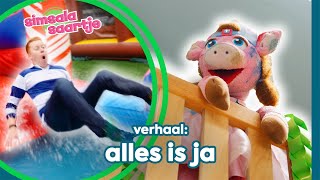 ALLES IS JA 😄  SIMSALA SAARTJE 🐽  Educatieve kleutertelevisie  Wat is een vraag [upl. by Ahsimak68]