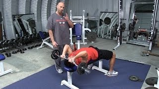 Lying Barbell Triceps Extension aka Skull Crusher [upl. by Thornie380]