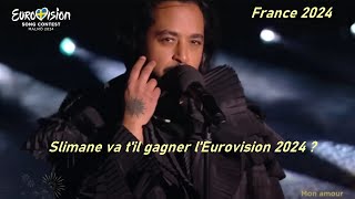 Slimane va t il gagner l eurovision  France avec la chanson Mon Amour 📣 🔮voyance [upl. by Ramsdell540]