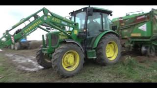 Kopanie ziemniaków 2016  2x John Deere  Wuhlmaus  New Holland [upl. by Beau]