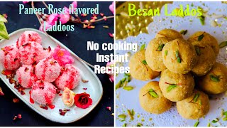 Besan Ladoo  Paneer Ladoo  Recipe  Microwave  easy  लड्डू  आसान विधि  coconut  rose flavor [upl. by Pell]