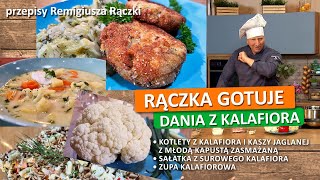 Rączka gotuje kotlety z kalafiora i kaszy jaglanej zupa kalafiorowa sałatka z kalafiora [upl. by Hillyer942]