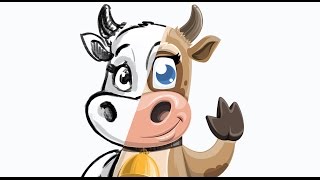 Cow Cartoon Character  Colleen the Gentle Cow  GraphicMamacom [upl. by Enomas]