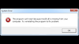 حل مشكلة ملفmss32dll بدون برامج فى دقيقتين [upl. by Etnohs]