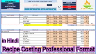 RECIPE COSTING FORMAT fully automatic [upl. by Ylecic]
