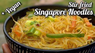 Singapore Noodles Stir fried vegetable noodles Vegan Recipe [upl. by Reel]