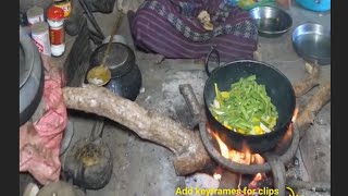 Cooking Beans and parsley vegetables in the villageMy village official videos [upl. by Issac]