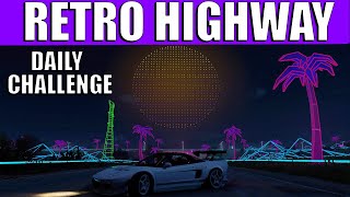 Forza Horizon 5 Into The Sunset Daily Challenge  Retro Highway Entrances Summer Season [upl. by Aihn]