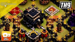 NEW STRONGEST COC TH9 WAR Base Design 2024 Copylink Speed Build 508 [upl. by Hillel]