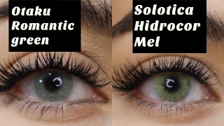 The Most Natural Green Color Contacts Otaku Romantic Green Comparison to Solotica Hidrocor Mel ￼ [upl. by Adlez391]