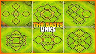 Best TH9 WarTrophyFarming Base Links  New Town Hall 9 Base Designs  Clash Of Clans [upl. by Yerffe8]