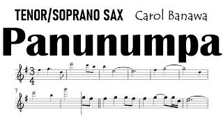 Panunumpa Tenor Soprano Sax Sheet Music Backing Track Partitura Carol Banawa [upl. by Thapa]