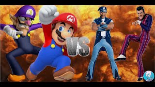 MUGEN  Request  Mario  Waluigi VS Sportacus  Robbie Rotten  See Description [upl. by Telocin]