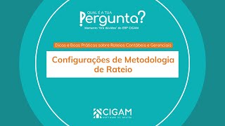 MTD Rateios Contábeis e Gerenciais  Configurações de Metodologia de Rateio [upl. by Adnek714]