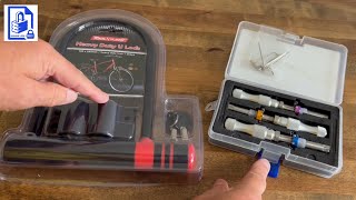 942 Bicycle Bike U Lock picked opened in seconds with cheap 3 piece tubular lock pick tool kit set [upl. by Salem780]