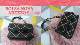 MINHA BOLSA NOVA  TIRACOLO CORRENTES DOURADAS MIZZ PEQUENA  AREZZO [upl. by Xantha]