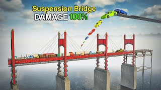 Big amp Small Cars Falls on Suspension Bridge  Teardown [upl. by Essa644]