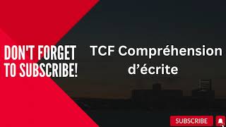 Tcf comprehension ecrite reading  tcf canada quebec tcfcanada tcfq tcfexam learnfrench [upl. by Stets]