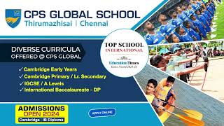 2024 Admissions Open  CPS Global School Thirumazhisai Chennai for KG to Grade 12  6secs [upl. by Andrea]