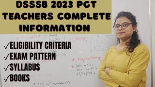 DSSSB 2023 PGT TEACHER COMPLETE INFORMATION ELIGIBILITY SYLLABUS  EXAM PATTERN  DSSSB PGT TEACHER [upl. by Onitsuj]