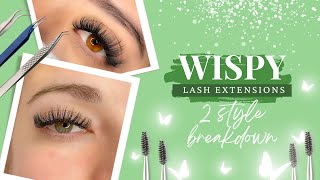 LASH WITH ME Two Different Styles of Wispy Lash Sets tips [upl. by Rocky]