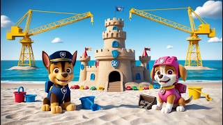 Paw Patrol Ultimate Rescue  CHASE x SKYE Build a Giant Sand Castle Very Funny Story  Rainbow 3 [upl. by Anoy]