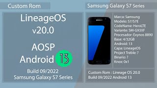 LineageOS 200 Android 13  Build 092022  Samsung Galaxy S7 Series [upl. by Anawaj]