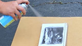 Basics 70  How to apply fixative to protect charcoal drawing [upl. by Platus400]