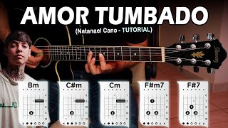 AMOR TUMBADO  Natanael Cano Tutorial de Guitarra  CHORDS [upl. by Dnomso491]