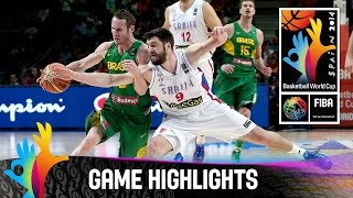 Serbia v Brazil  Game Highlights  Quarter Final  2014 FIBA Basketball World Cup [upl. by Dulce209]