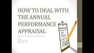 HOW TO DEAL WITH THE ANNUAL PERFORMANCE APPRAISAL [upl. by Doran954]