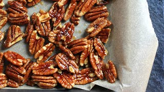 EASY CANDIED PECANS  Oven Baked Refined Sugar Free Crazy Good [upl. by Mauretta]