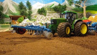 RC FARMING  HEAVY FIELD WORK with Tractor and Machinery on the Corleone Farm [upl. by Elocon]