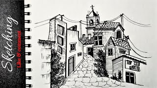 Sketching with pen and ink  Draw Urban Art Sketch tutorial for beginners [upl. by Brenden]