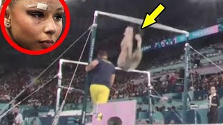 gymnast flavia saraiva injury ater fall at paris olympic 2024 [upl. by Wivestad]