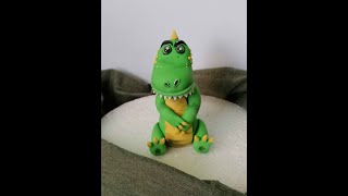 How to make fondant Dinosaur cake topper tutorial  Kako napraviti dinosaurus figuricu od fondana [upl. by Terrena624]