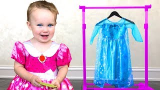 NEW DRESS as Princess ELSA amp Kids play in Shopping [upl. by Rhonda435]