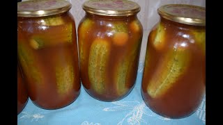 Огурцы в кетчупе чили Заготовка ОХ И ВКУСНО Хрустящие [upl. by Aihsetal112]