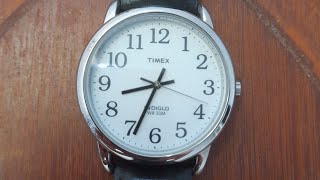 Timex Easy Reader T20501 Indiglo White Dial Black Leather Strap [upl. by Aianat]