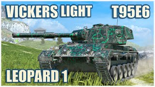 Vickers Light 105 T95E6 amp Leopard 1 • WoT Blitz Gameplay [upl. by Guendolen]