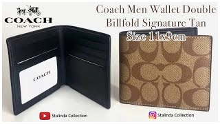 Coach Men Wallet Double Billfold Signature Tan [upl. by Swarts]